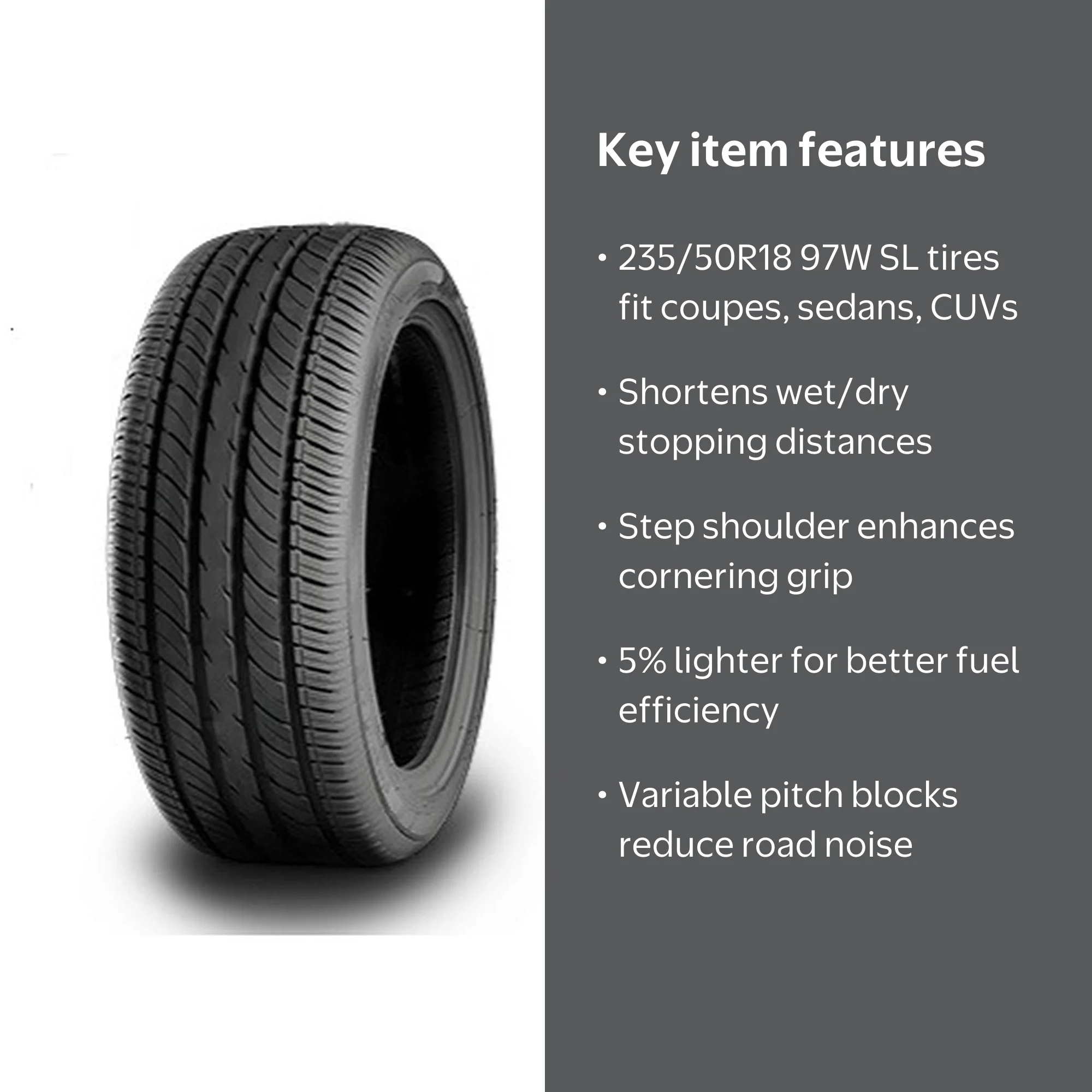 Waterfall Eco Dynamic All Season Passenger Tire 235/50R18 97W