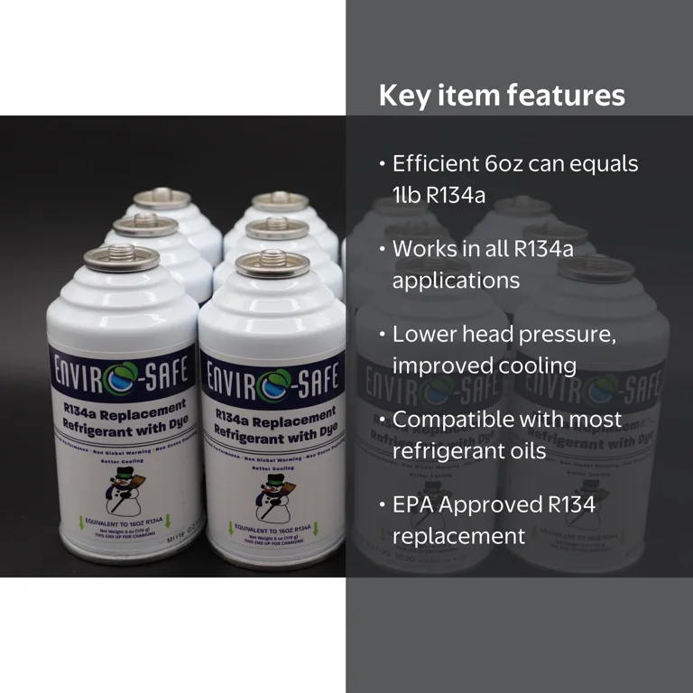 Envirosafe R134a, R134, R-134a Replacement Refrigerant with (Dye
