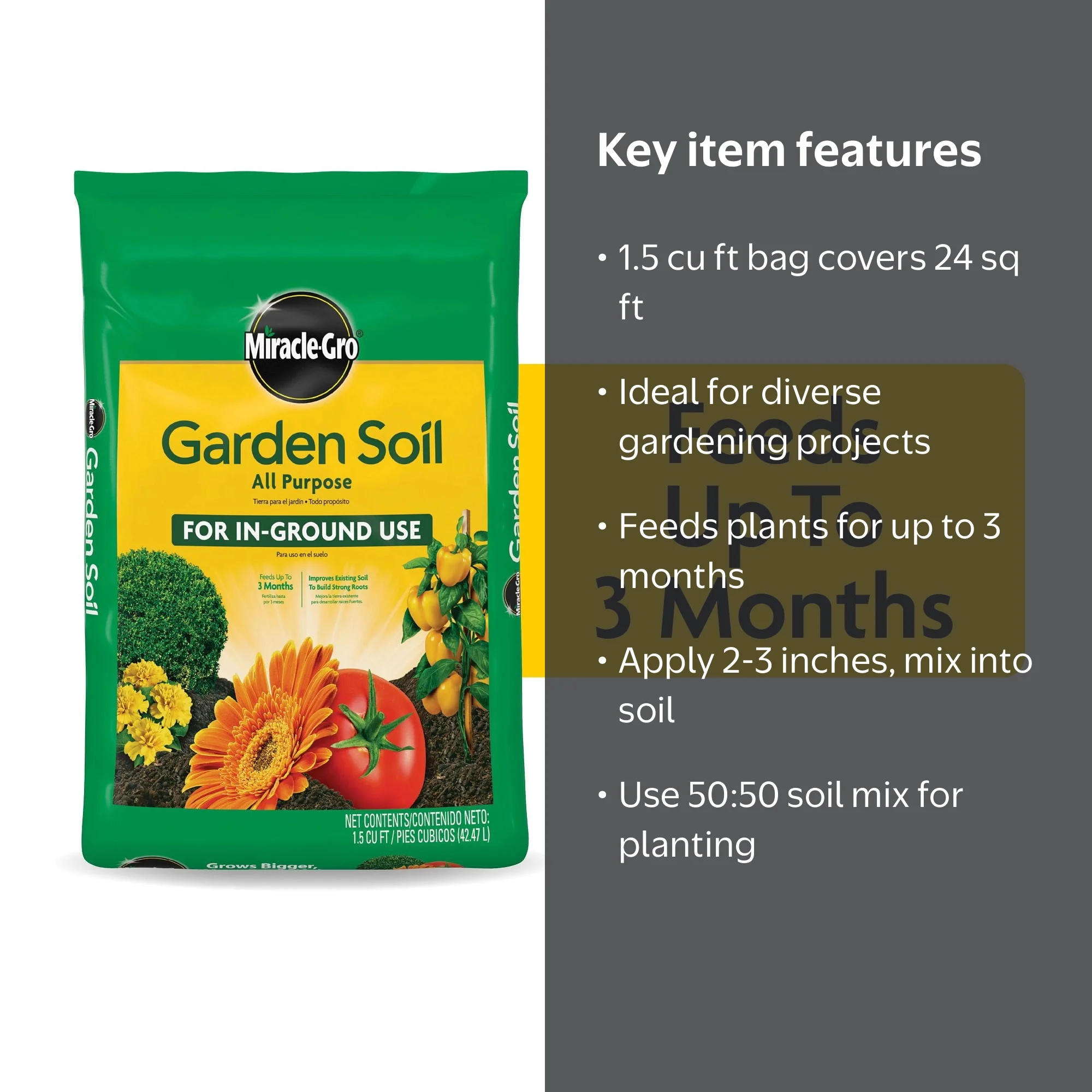 Miracle-Gro Garden Soil All Purpose, For In-Ground Use, 1.5 cu. ft. -  Walmart.com