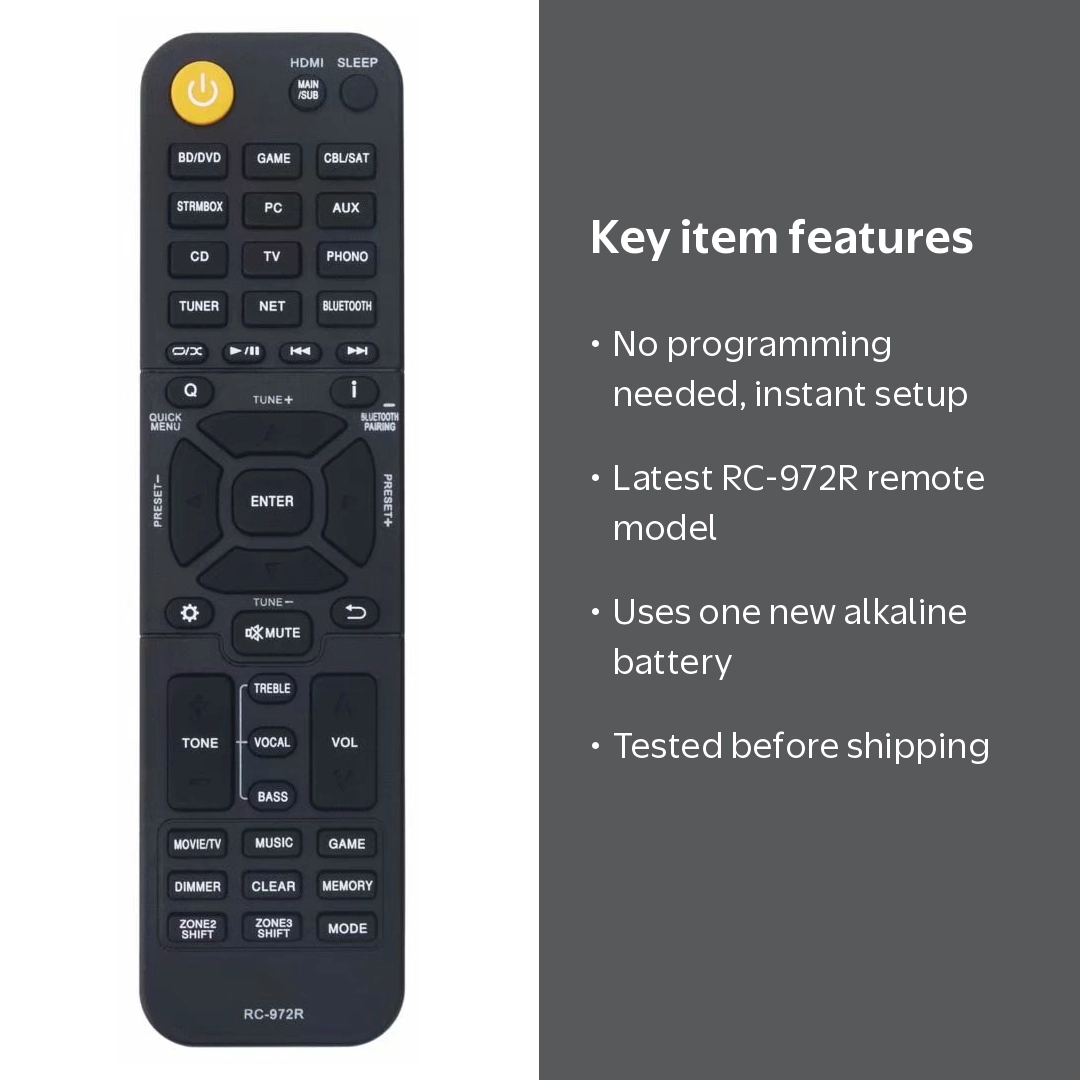 New RC-972R remote control for Onkyo Audio TX-NR797 TX-RZ840 TX