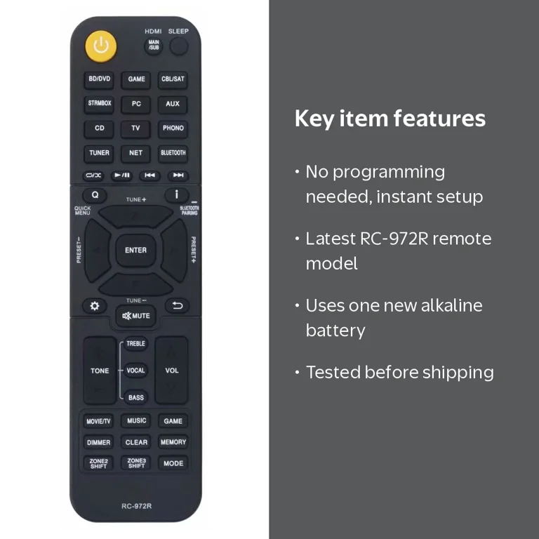 New RC-972R remote control for Onkyo Audio TX-NR797 TX-RZ840 TX