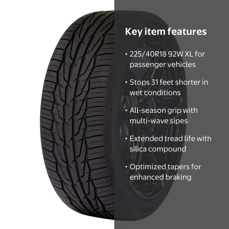Toyo, Passenger Tire, All Season, 225/40R18, XL, 92W - Walmart.com