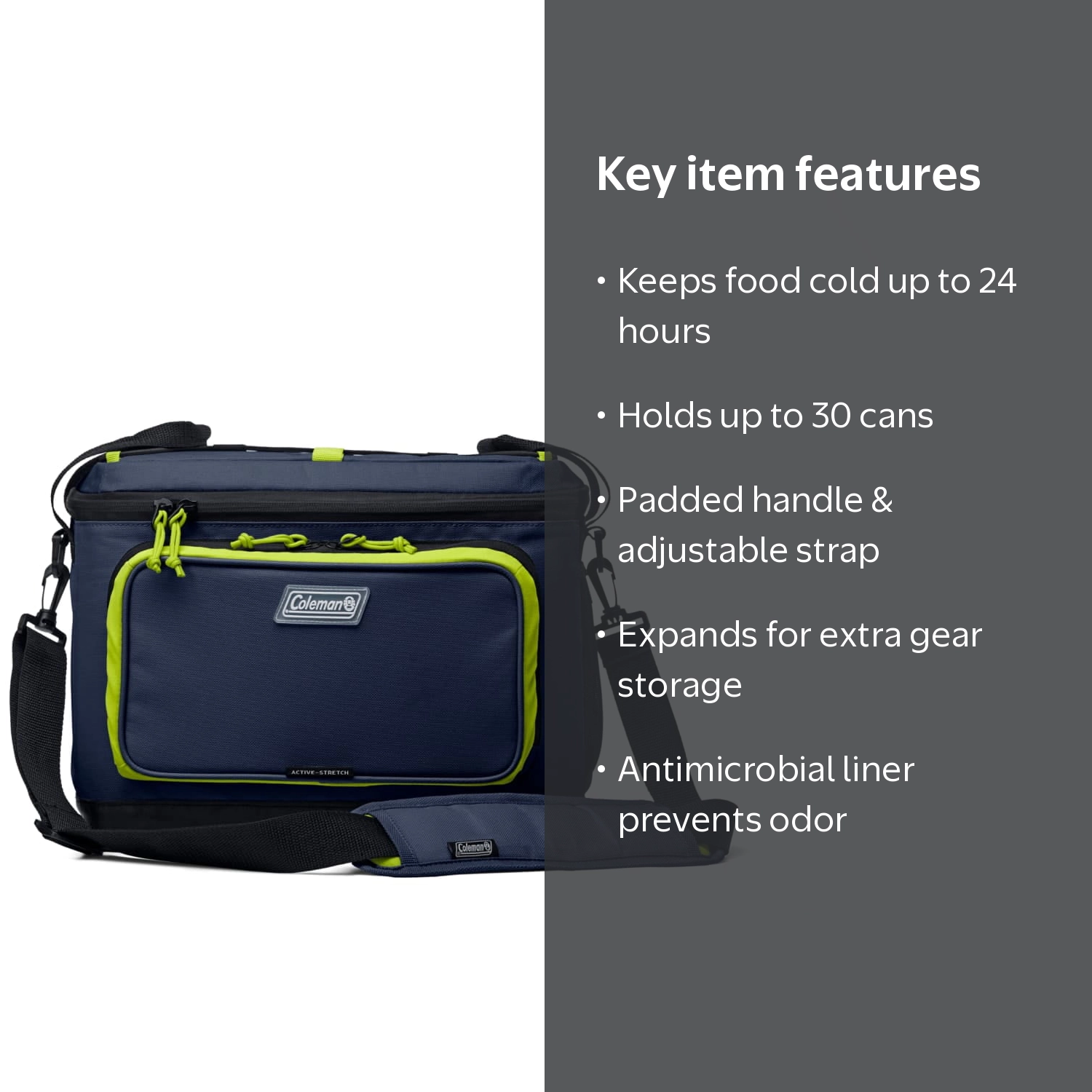 Free Shipping! Coleman Soft Cooler Spider Mum Blue, Holds 30 Cans
