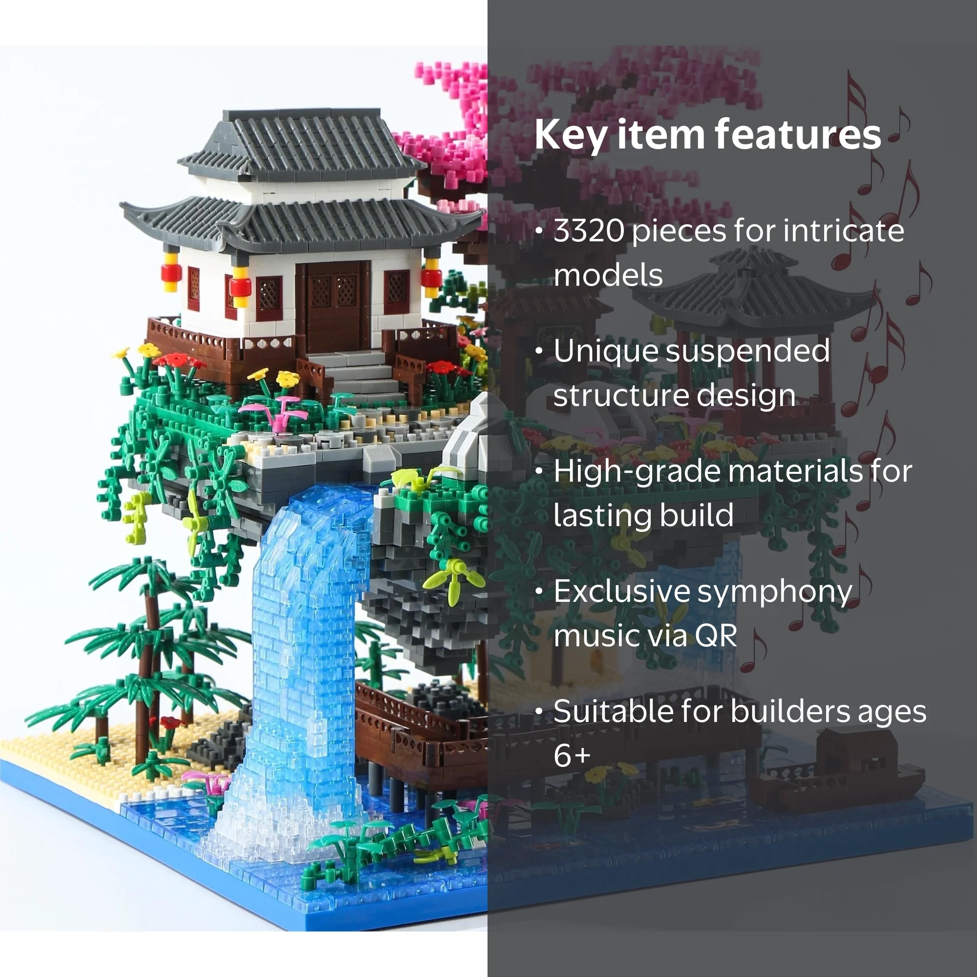 Yushinv Cherry Blossom Tree Building Set, 3320 pcs, Symphony Music