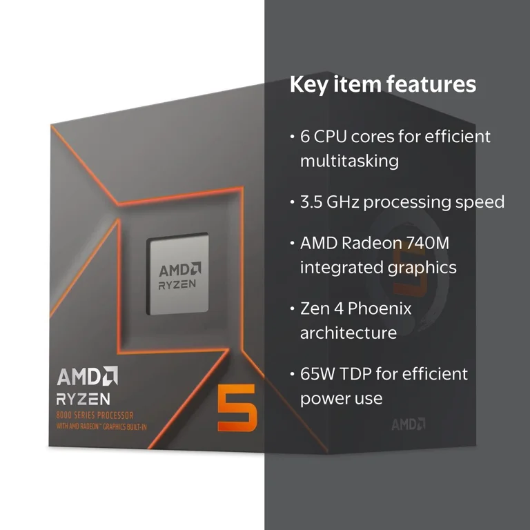 AMD Ryzen 5 8500G 本体 完全動作品 AMD, Ryzen 5 8500G, Zen 4, 6-Core, 3.5 GHz, AM5 socket, Radeon