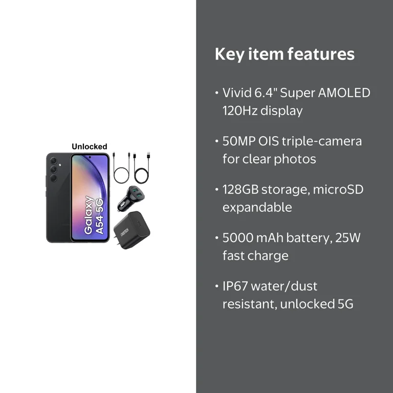 Samsung Galaxy A54 5G 128GB Factory Unlocked Android Smartphone