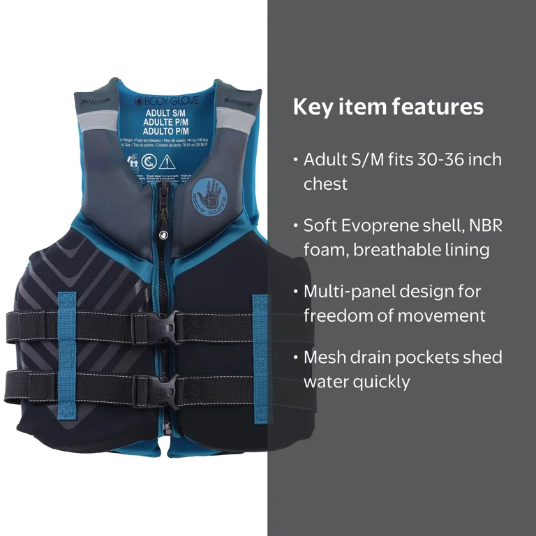 Body Glove Evoprene Adult PFD Life Jacket - Coast Guard Approved