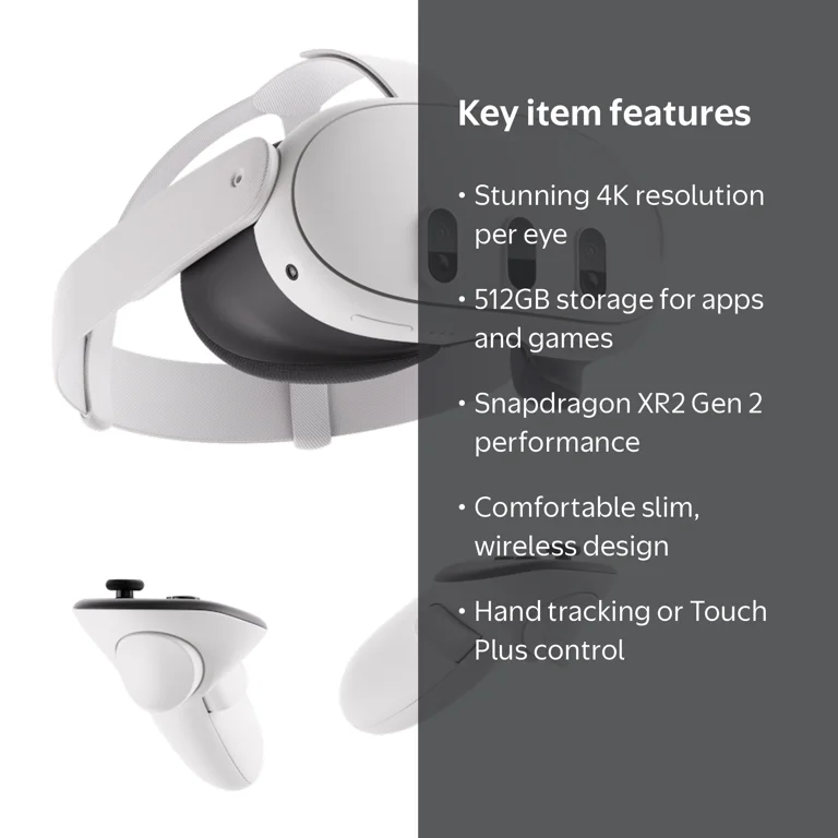Meta Quest, VR Headset, 512GB, Mixed Reality with Horizon+ Trial