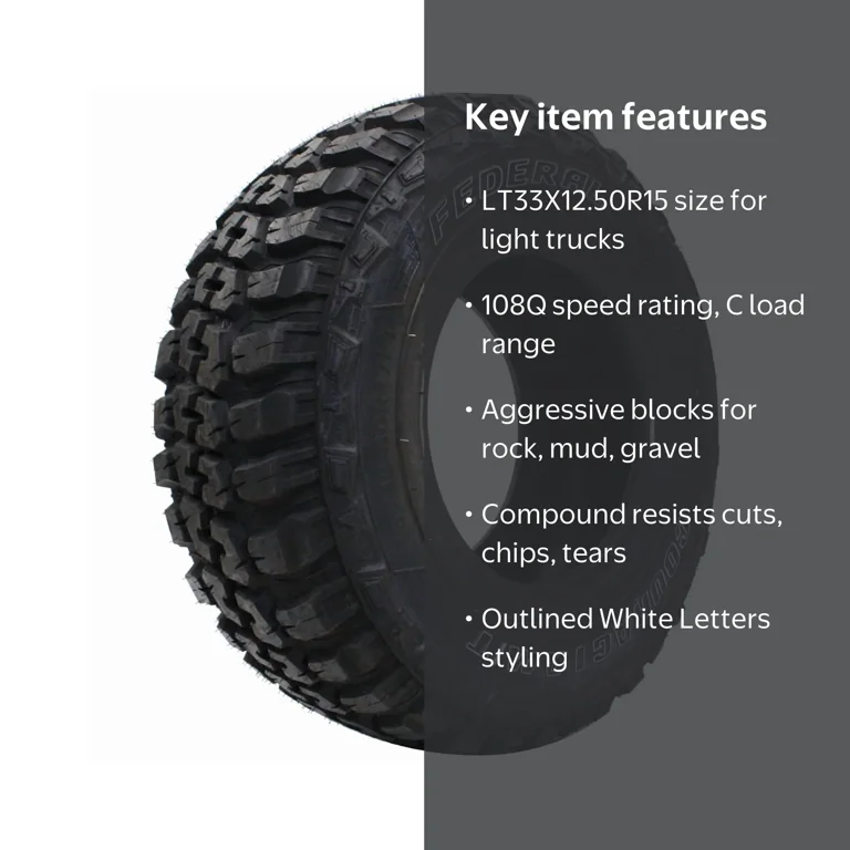 Federal Couragia M/T Mud Terrain LT33X12.50R15 108Q C Light Truck