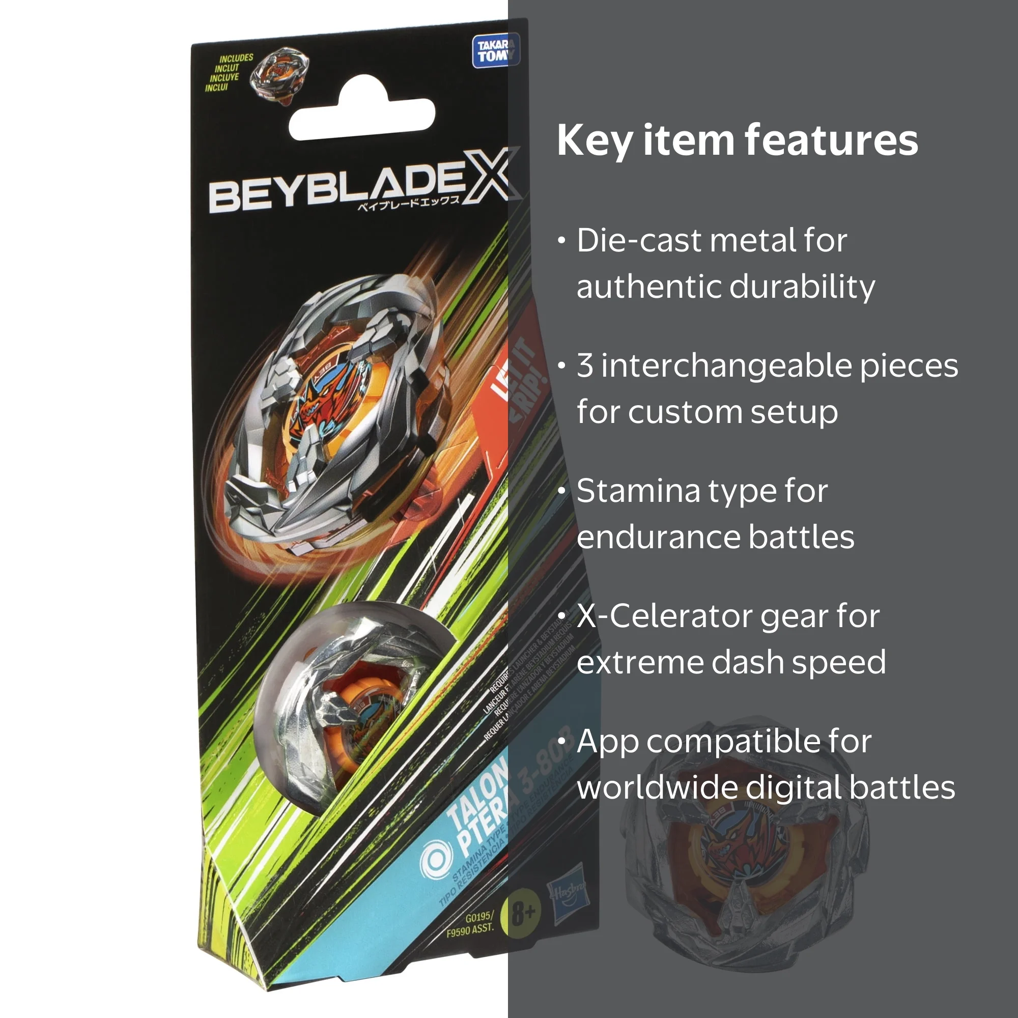 Beyblade X Talon Ptera 3-80B Booster Pack Set with Stamina Type