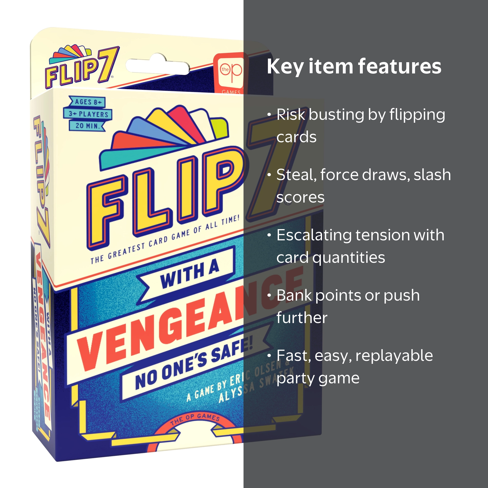 Flip 7: With a Vengeance, Addictive Press Your Luck Card Game, New