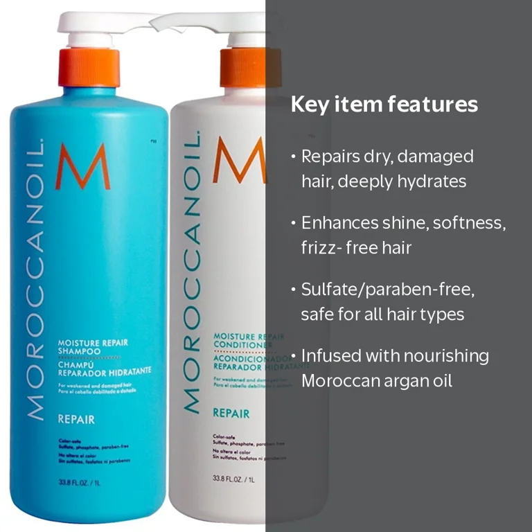 Moroccanoil, Moisture Repair Shampoo and Conditioner, 33.8 oz