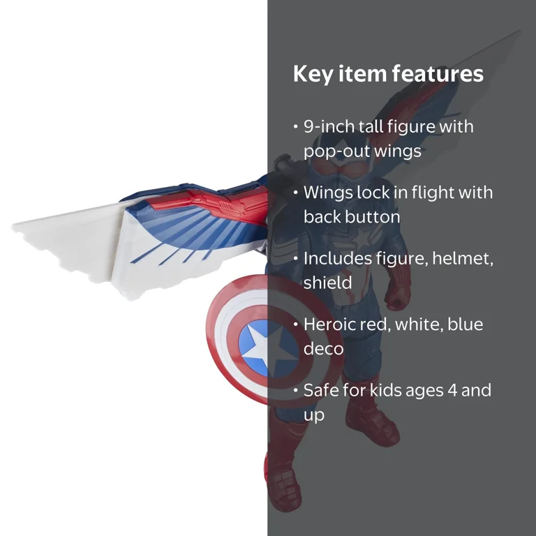 Captain America, Action Figure, 9 inch, Flight Mode with