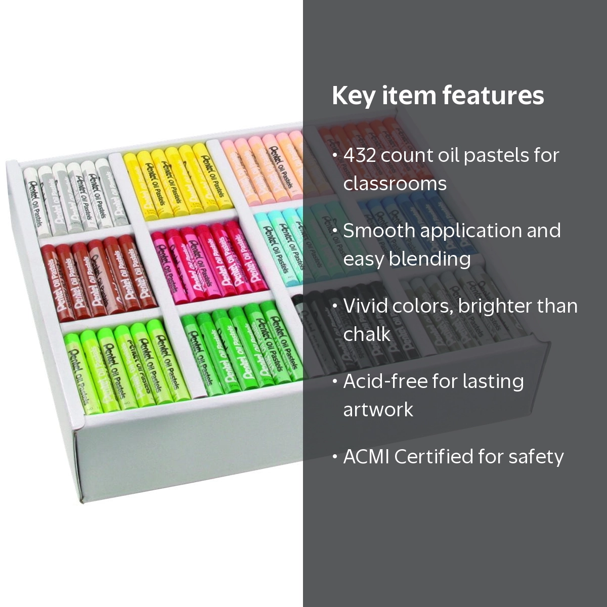 Pentel, Oil Pastel Class Pack, 432 ct, 12 Colors for Art - Walmart.com