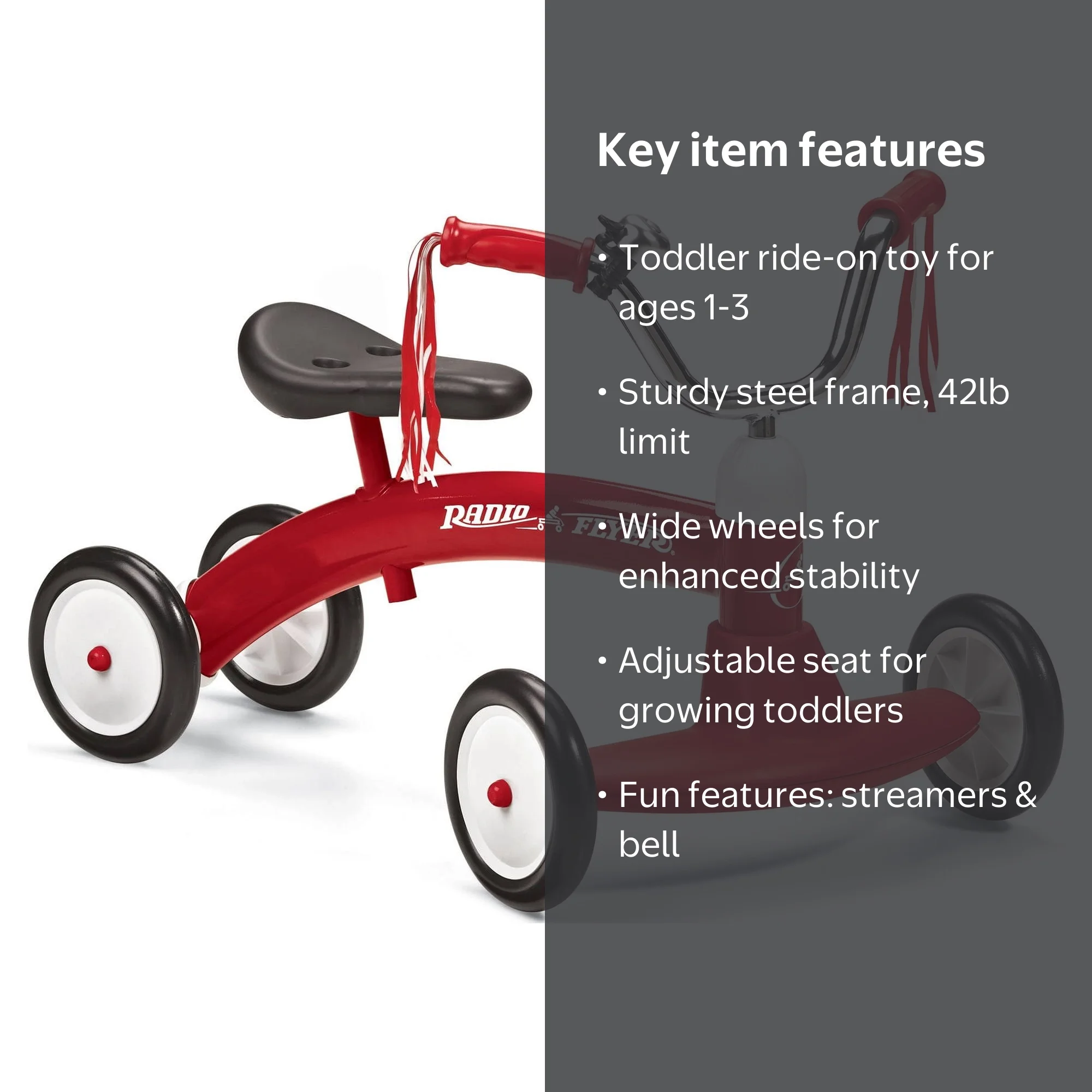 Radio Flyer, Ride-On Tricycle, Scoot About, for Ages 1-3 Years
