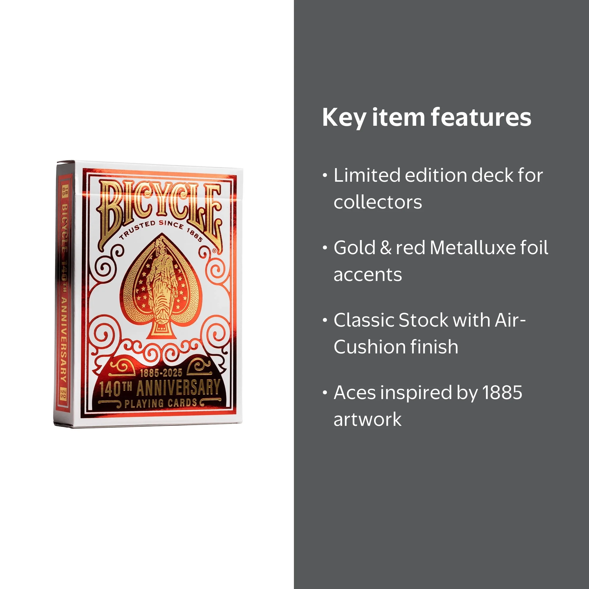 Bicycle, Playing Cards, 140th Anniversary, Gold Metalluxe® accents