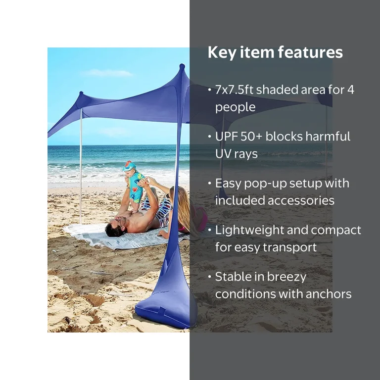 【美品】NINJA TENT Dark Gray Sun Ninja Pop-Up Beach Tent 7x7.5 ft Shade Shelter for Outdoor
