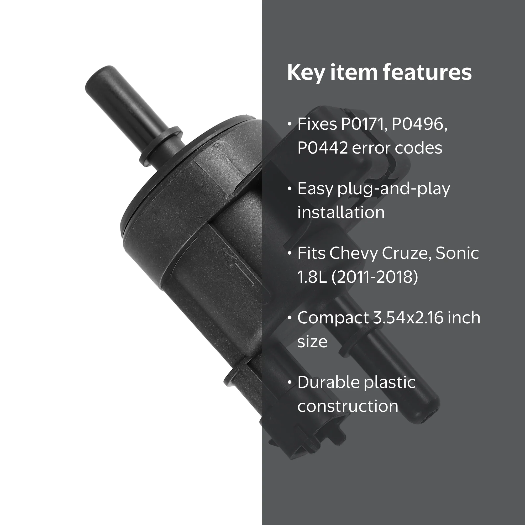 Unique Bargains, EVAP Vapor Canister Purge Valve, 9x5.5cm Black