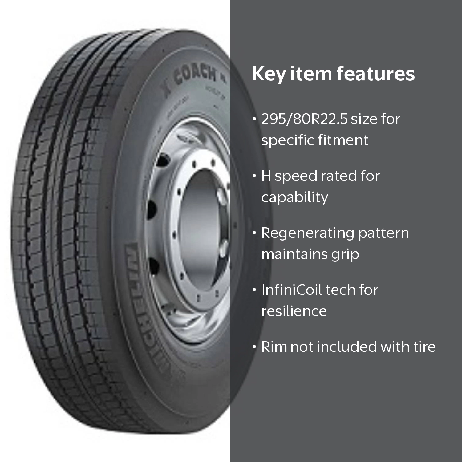 MICHELIN X COACH Z 295/80R22.5 H TIRE - Walmart.com