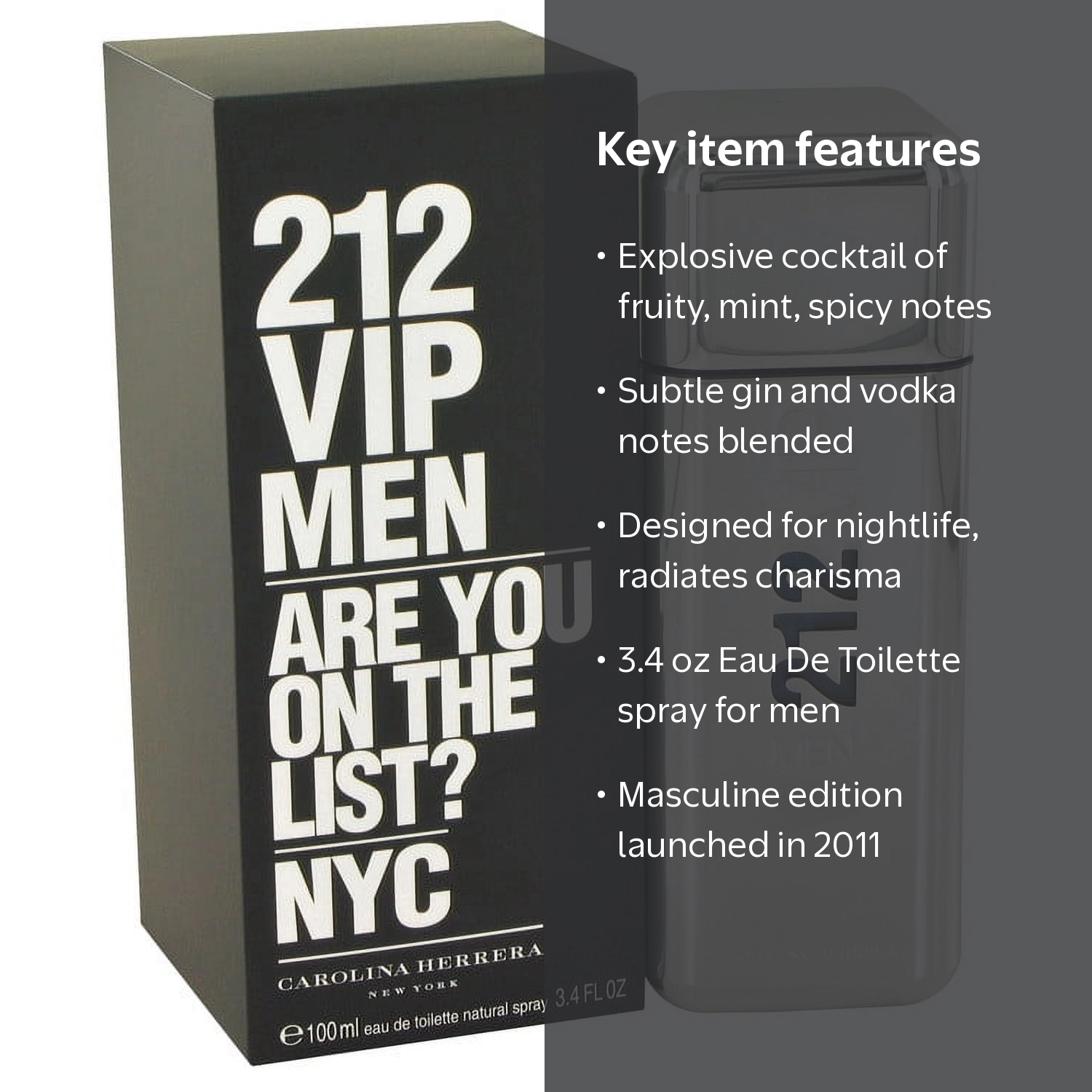 Carolina Herrera 212 VIP Men, Chic Perfume, Eau De Toilette Spray