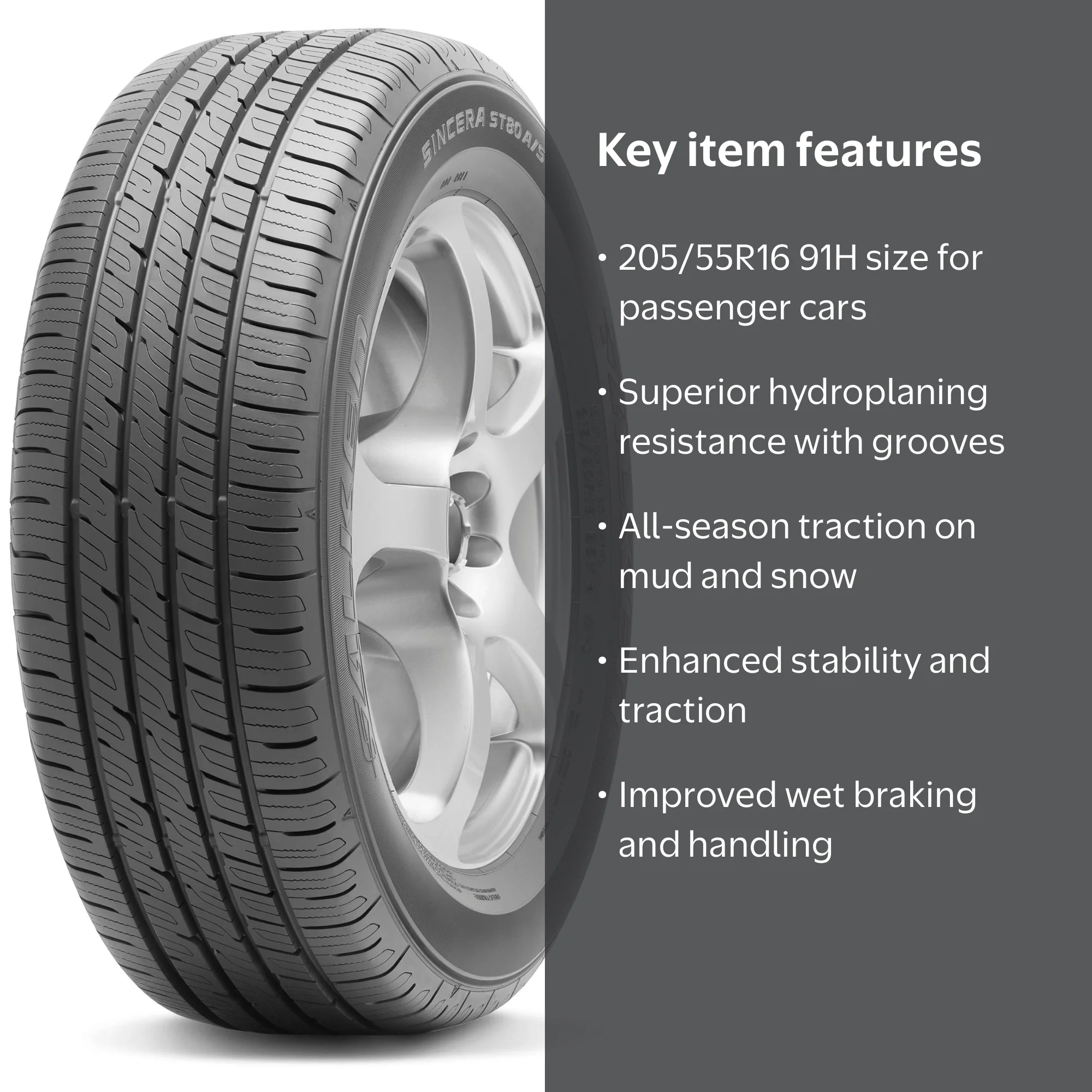 Free Shipping! Falken Sincera ST80 A/S All Season 205/55R16 91H