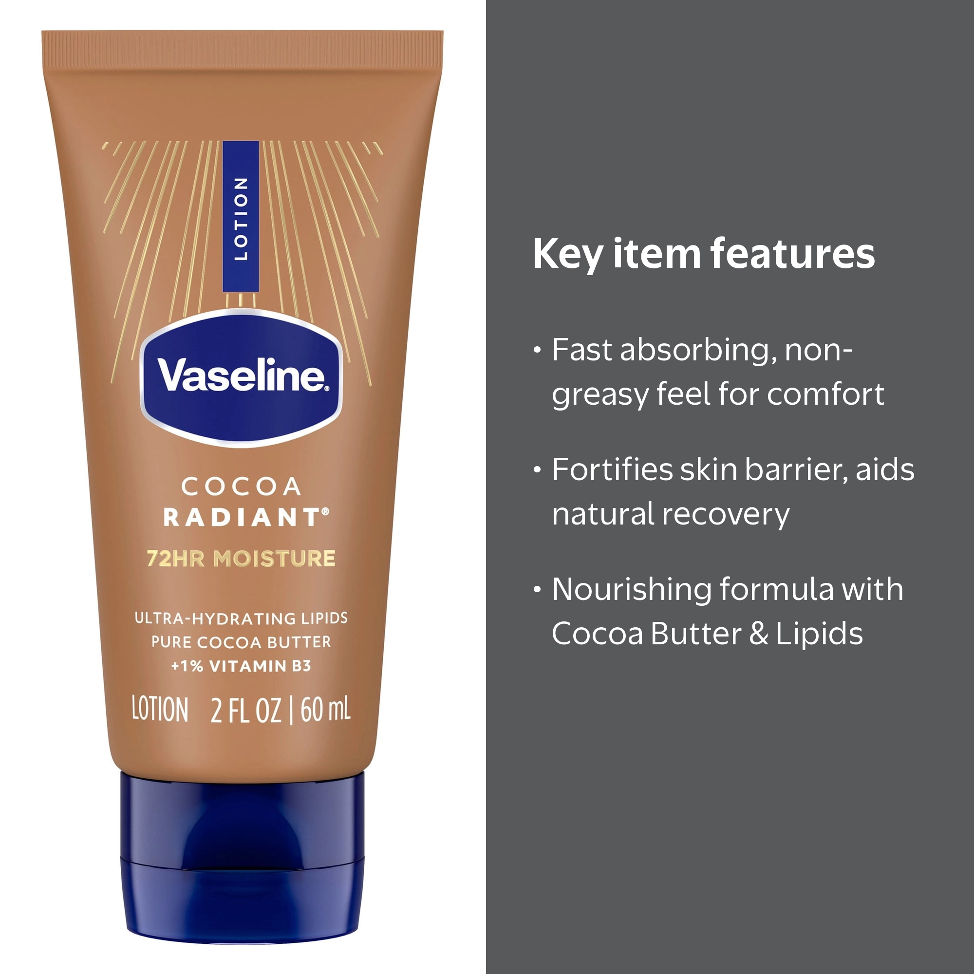 Vaseline VICL Cocoa Radiant Body Lotion for Dry Skin Cocoa Radiant