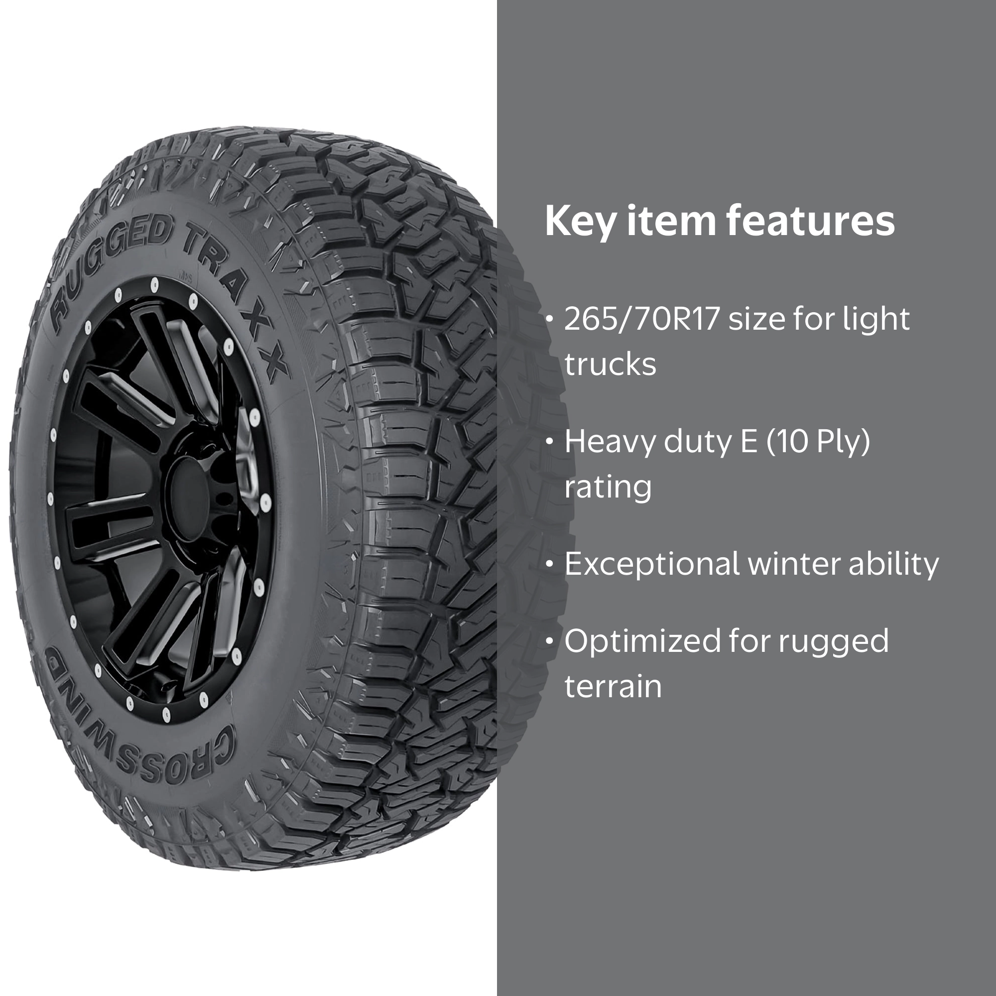 Crosswind Rugged Traxx 265/70R17 123/120Q E 10 Ply r/t Rugged