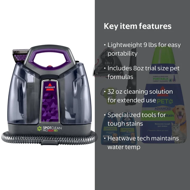 BISSELL SpotClean ProHeat Pet Portable Carpet Cleaner 2513W