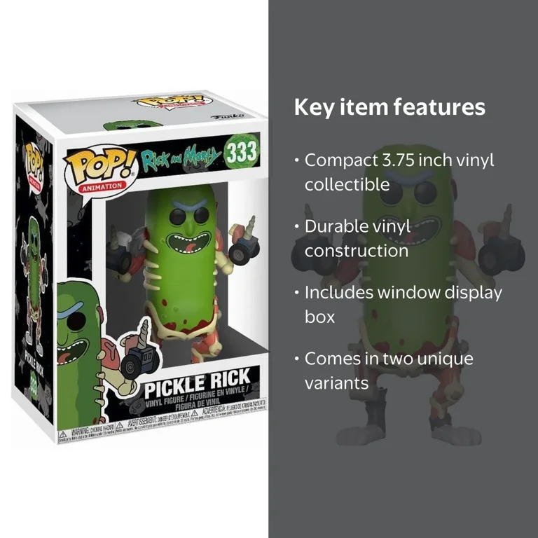 Funko Pop! Animation Collectible Vinyl Figure, Pickle Rick, 3.75