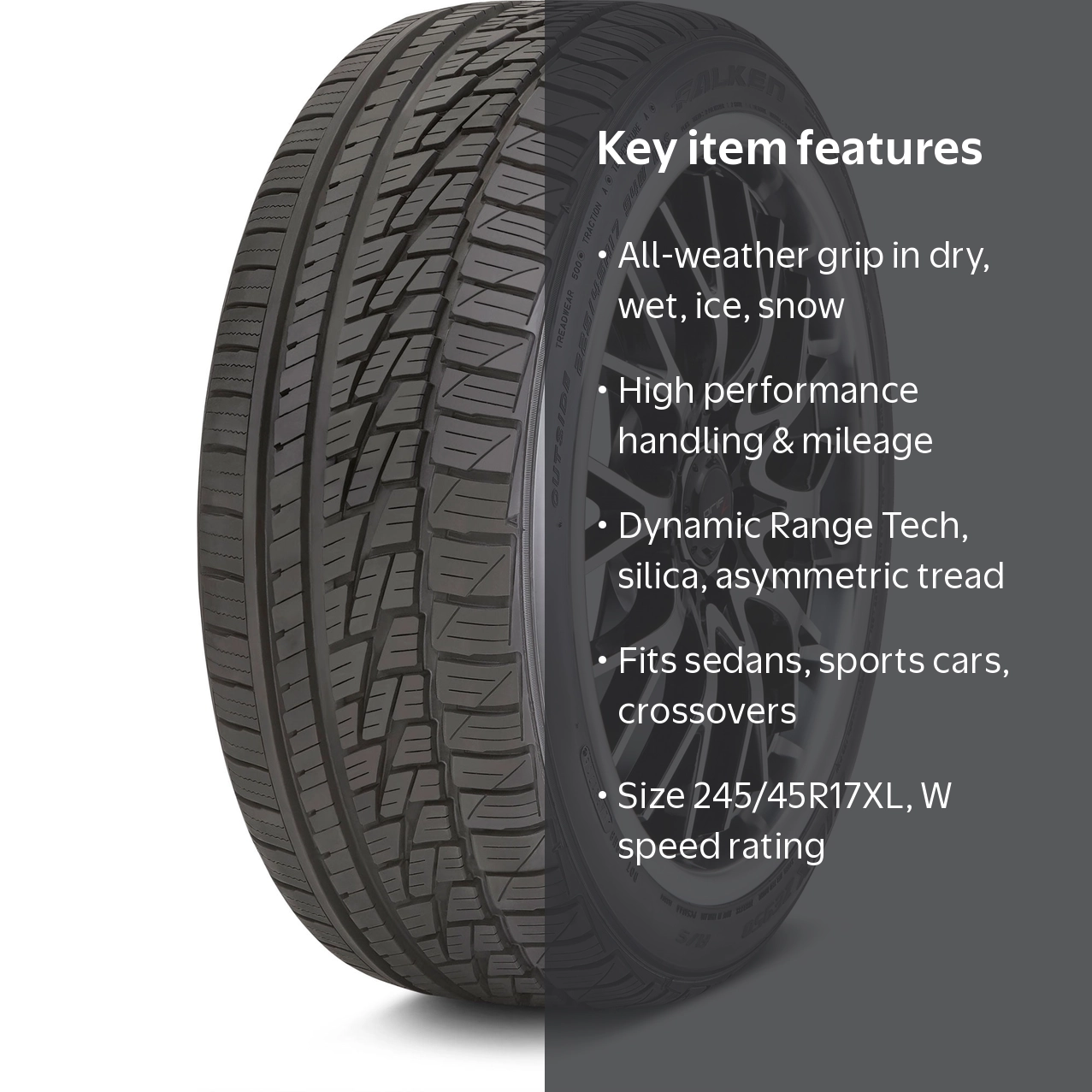 Set of 4 Falken Ziex ZE950 A/S 245/45R17XL 99W Tires 2454517 245