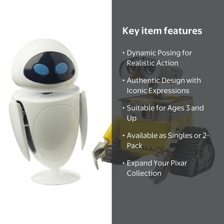 Disney Pixar Wall-E & Eve Action Figures Set with High