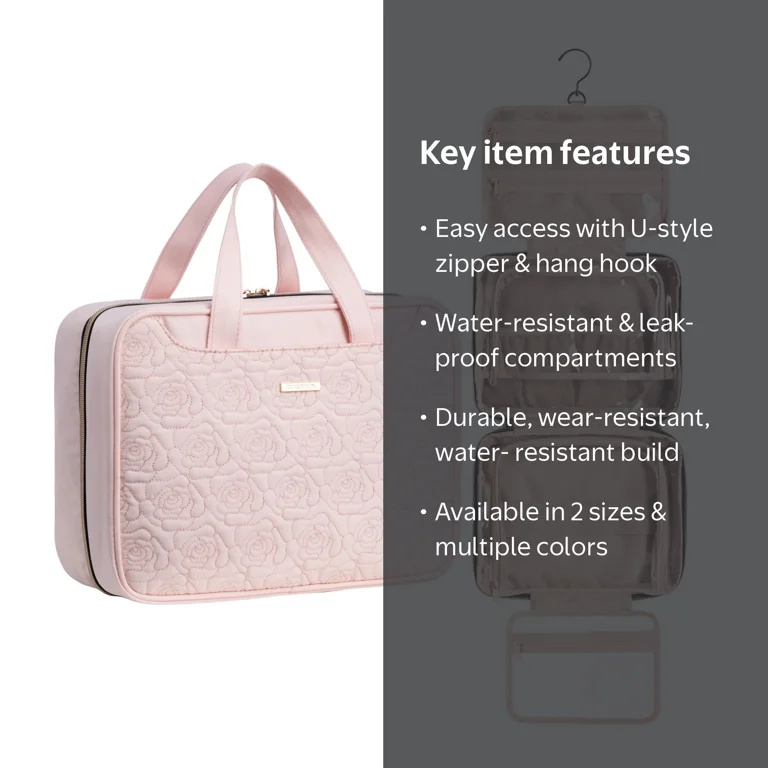 focallure makeup travel bag by vely vely The Small Onyx Traveller Vegan leather Everfun Hanging Travel Toiletry Bag
