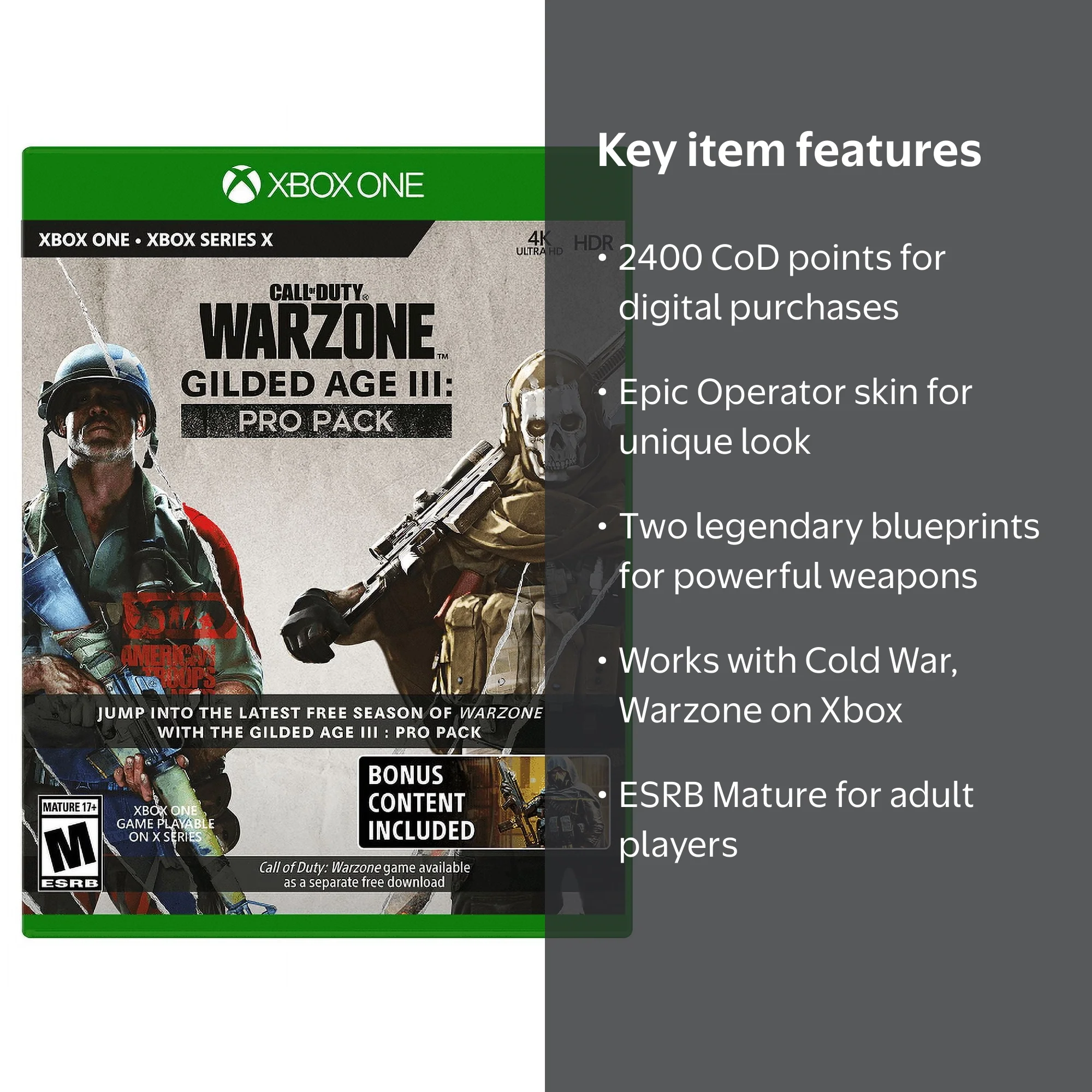Activision's Cod Warzone Gilded Age III Pro Pack with Digital