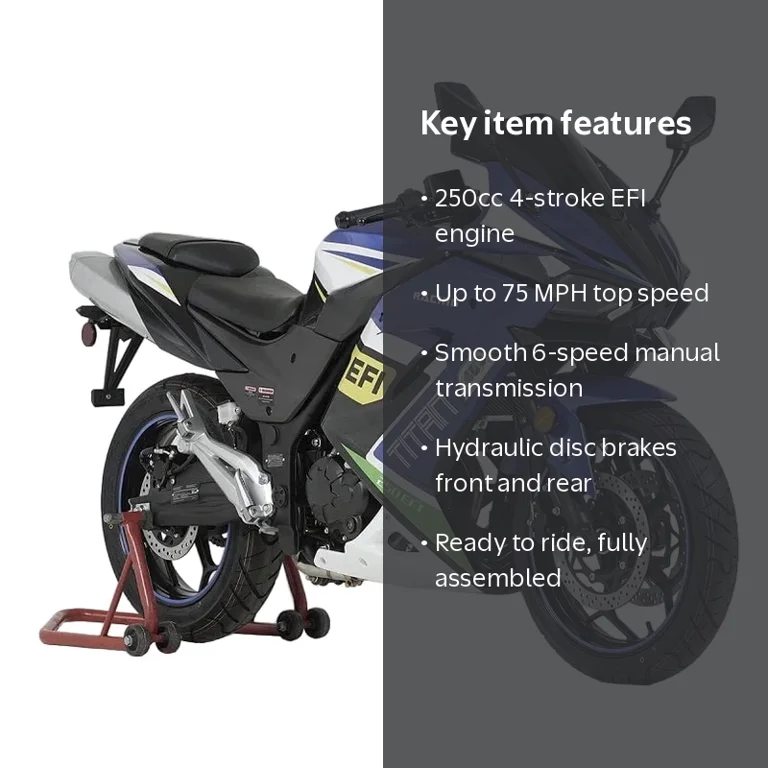 HHH Fully Assembled and Tested Upgraded Titan 250 EFI Motorcycle