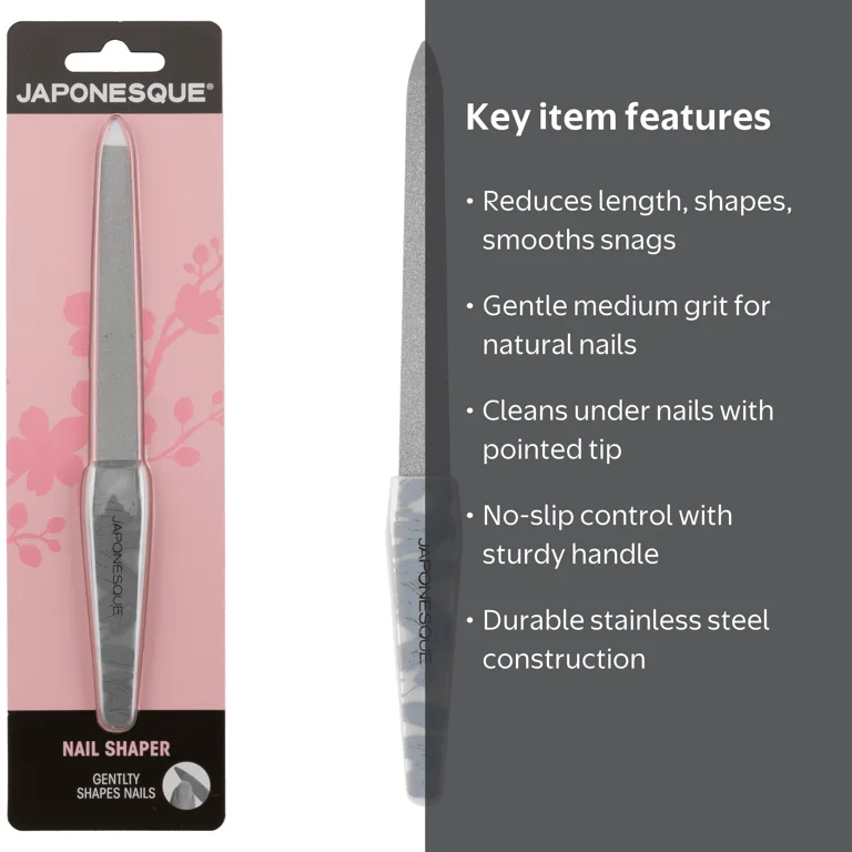 Japonesque, Nail Shaper, Metal Nail File, Stainless Steel, Medium