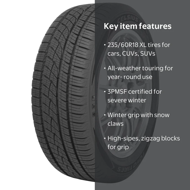 TOYO 足袋 235 60 18 ② Toyo Celsius II All Weather 235/60R18 107V XL Passenger Tire