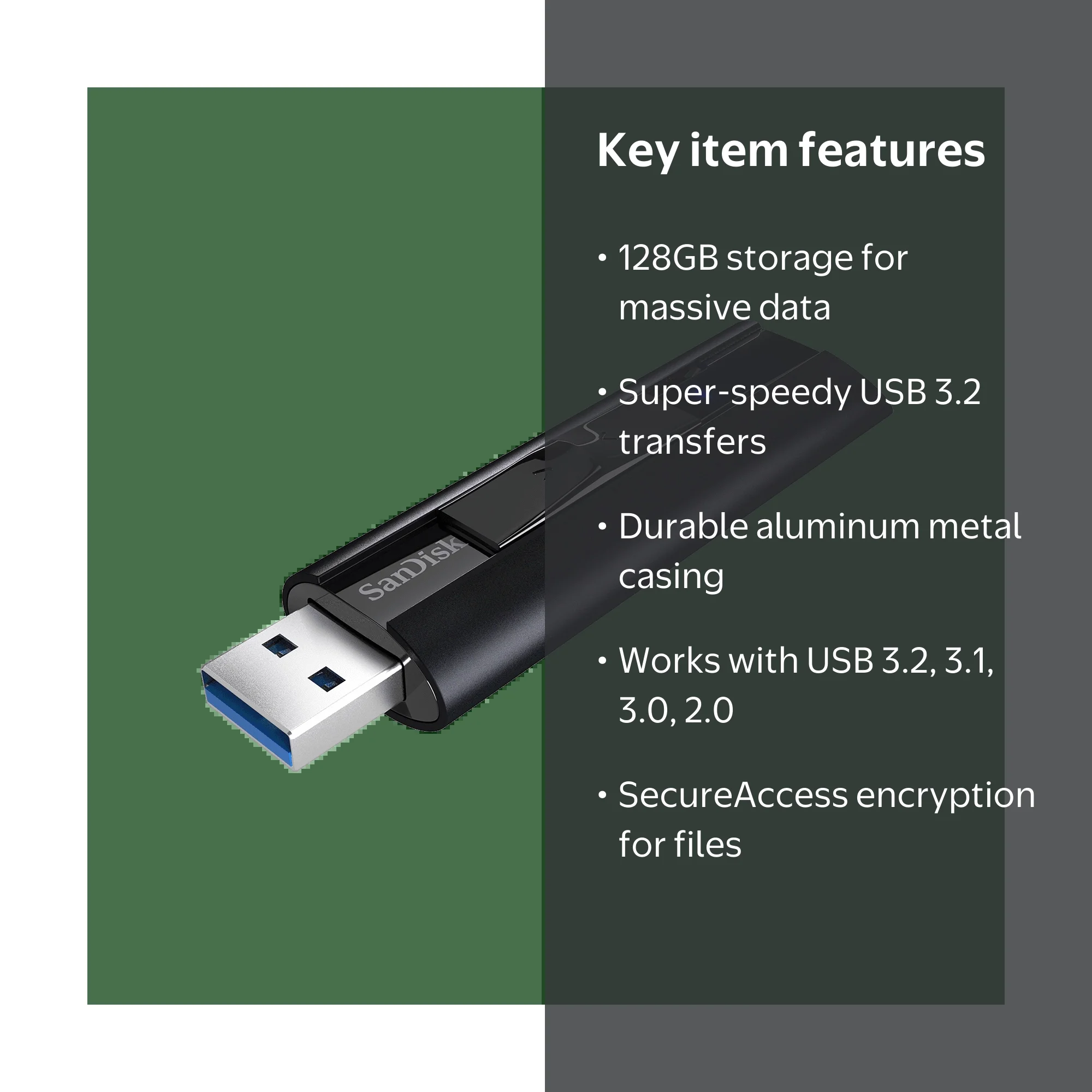 SanDisk High Speed 128GB Extreme PRO USB 3.2 Solid State Flash