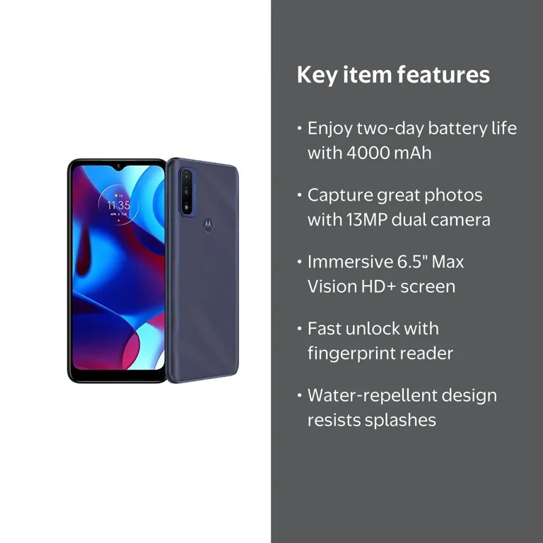 2021 Unlocked Moto G Pure 3-Day Battery by Motorola | Deep Indigo