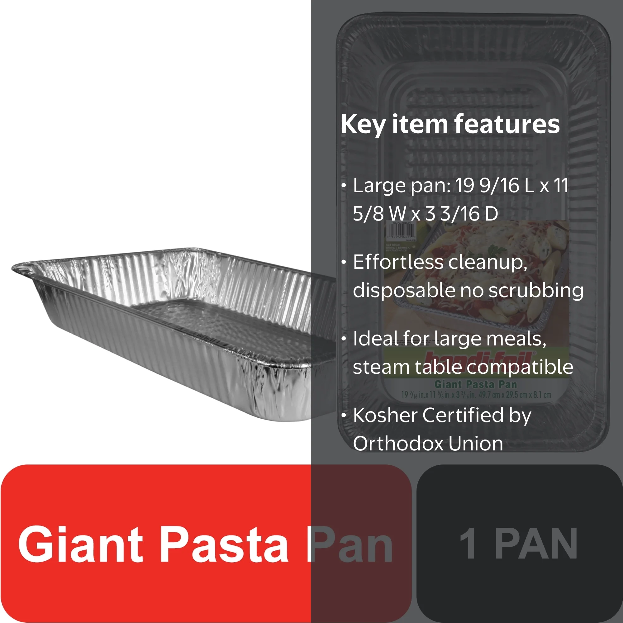 Handi-foil, Aluminum Pasta Pan, 19.56