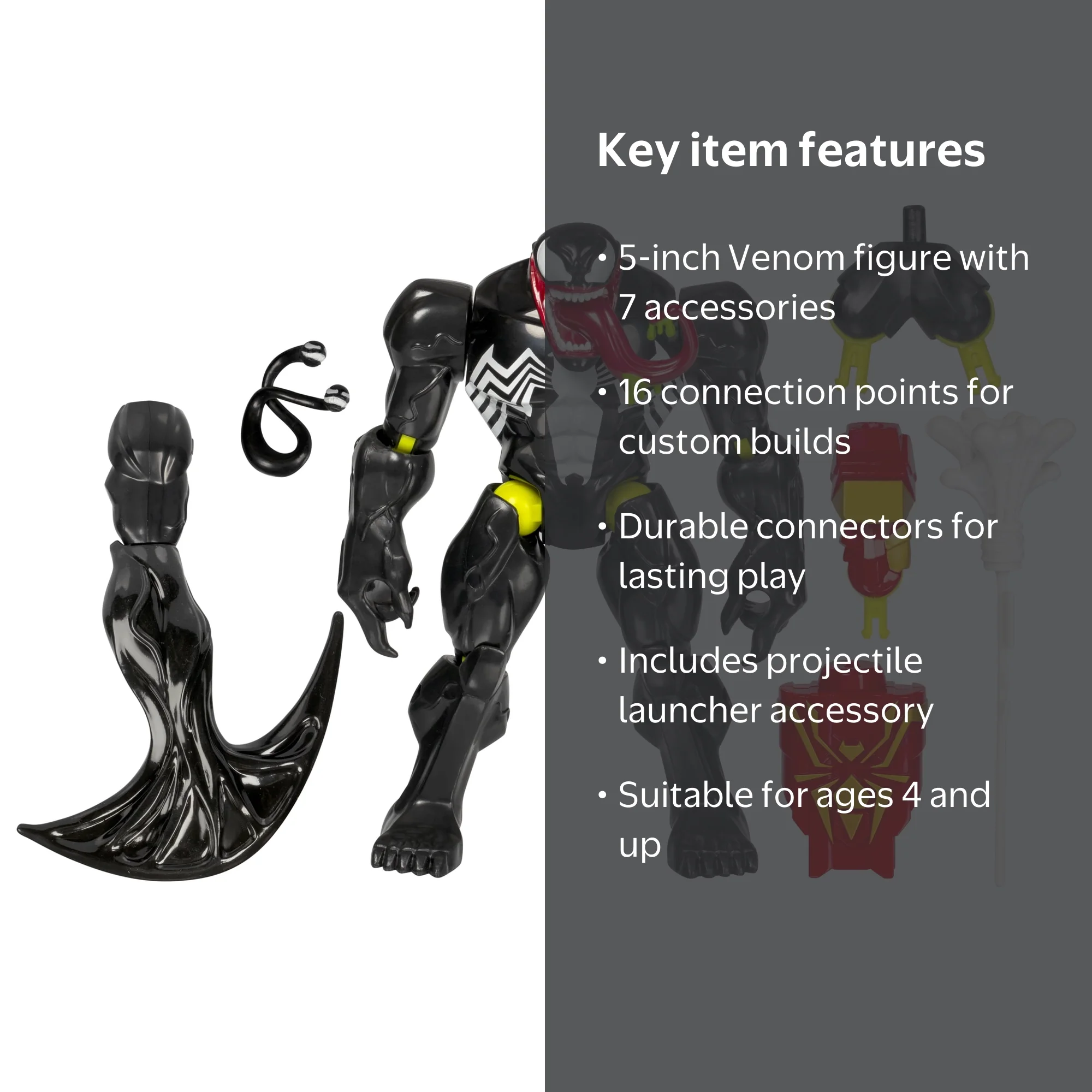 Free Shipping! Spider-Man MixMashers Marvel Venom Deluxe Action