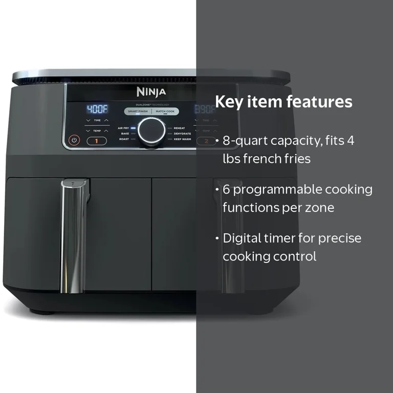 New Ninja Foodi 6-in-1, 8-qt. Double Basket Air Fryer with