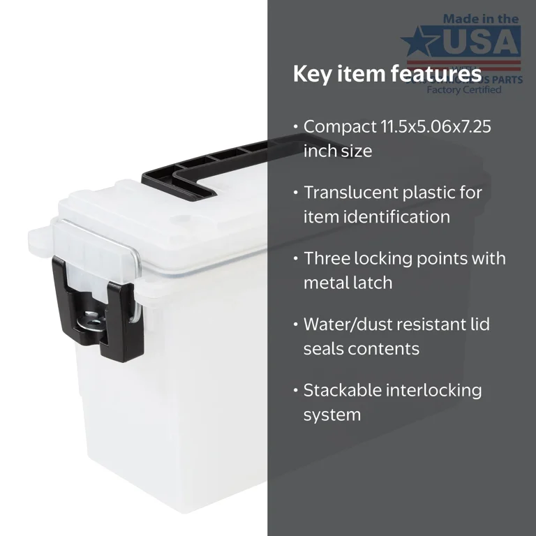 umi Hyper Tough Locking and Stacking Utility Box, Durable Plastic