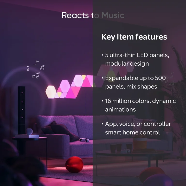 NANOLEAF, Nanoleaf Shapes Hexagons Smarter Kit, 5 Panels