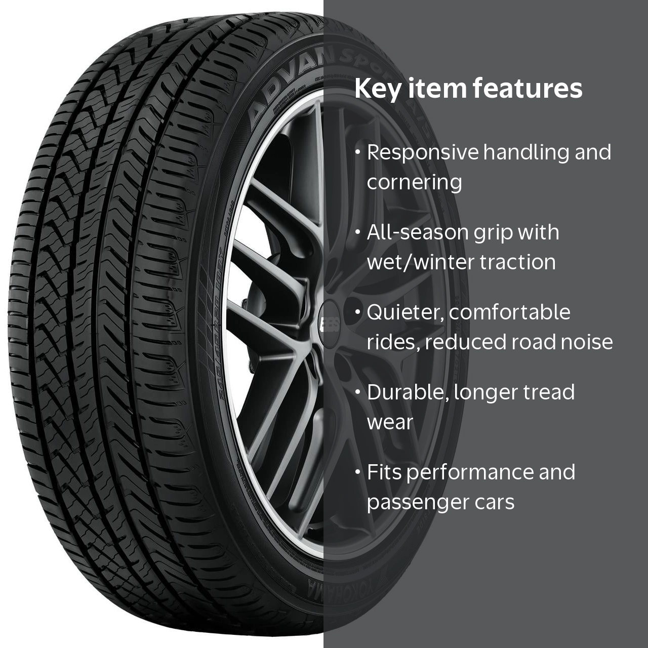 Yokohama Advan Sport A/S Plus 235/45R18 98W XL All-Season Tire for