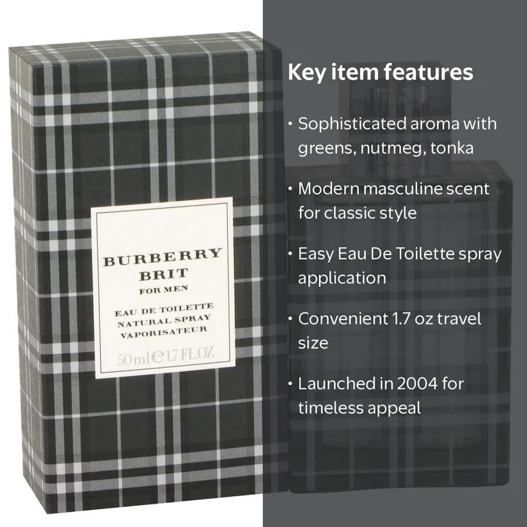 Burberry Burberry Brit Eau De Toilette Spray for Men 1.7 oz
