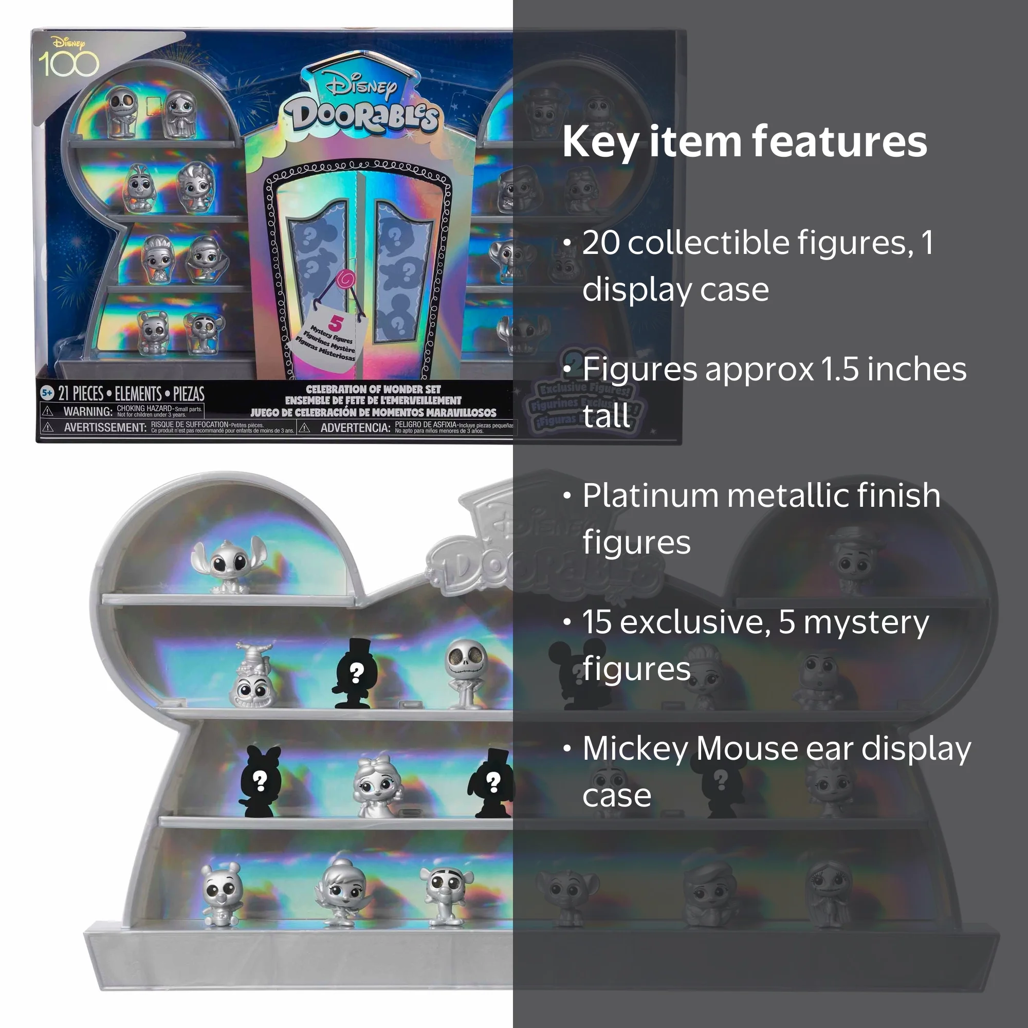 Disney Doorables 100 Years Celebration Collectible Set, Platinum