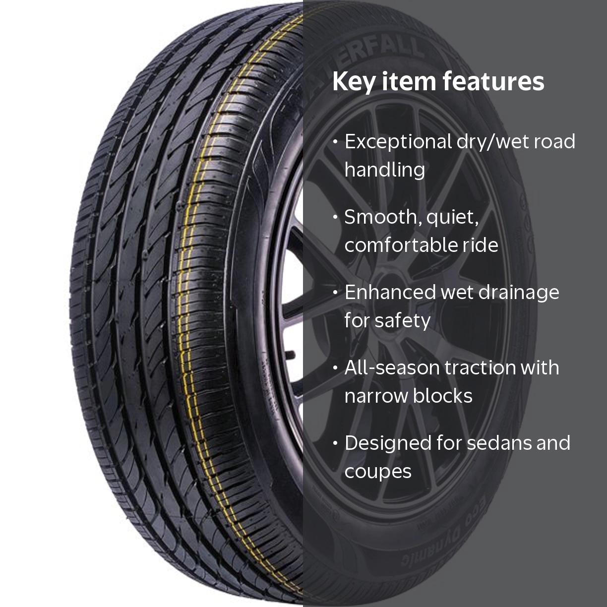 Waterfall Eco Dynamic All-Season Passenger Tire, 195/50R15 82V