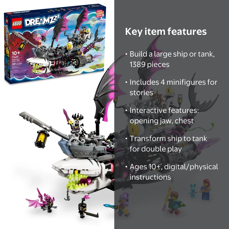 LEGO, Nightmare Shark Ship, 71469, 2-in-1 building set - Walmart.com