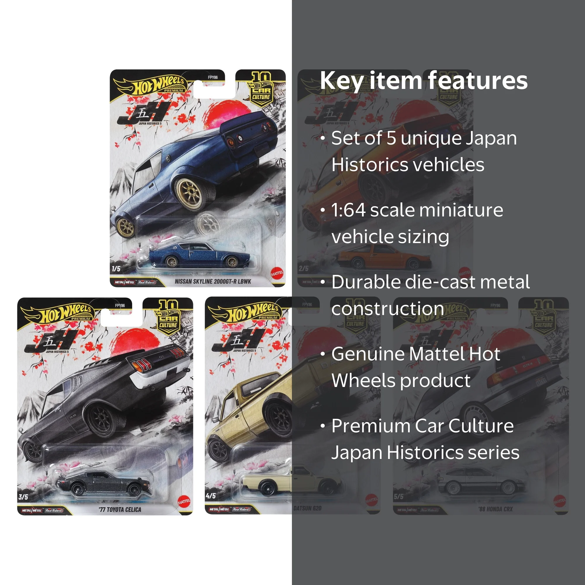 Hot Wheels Car Culture JH5 Japan Historics FPY86-961P Set of 5