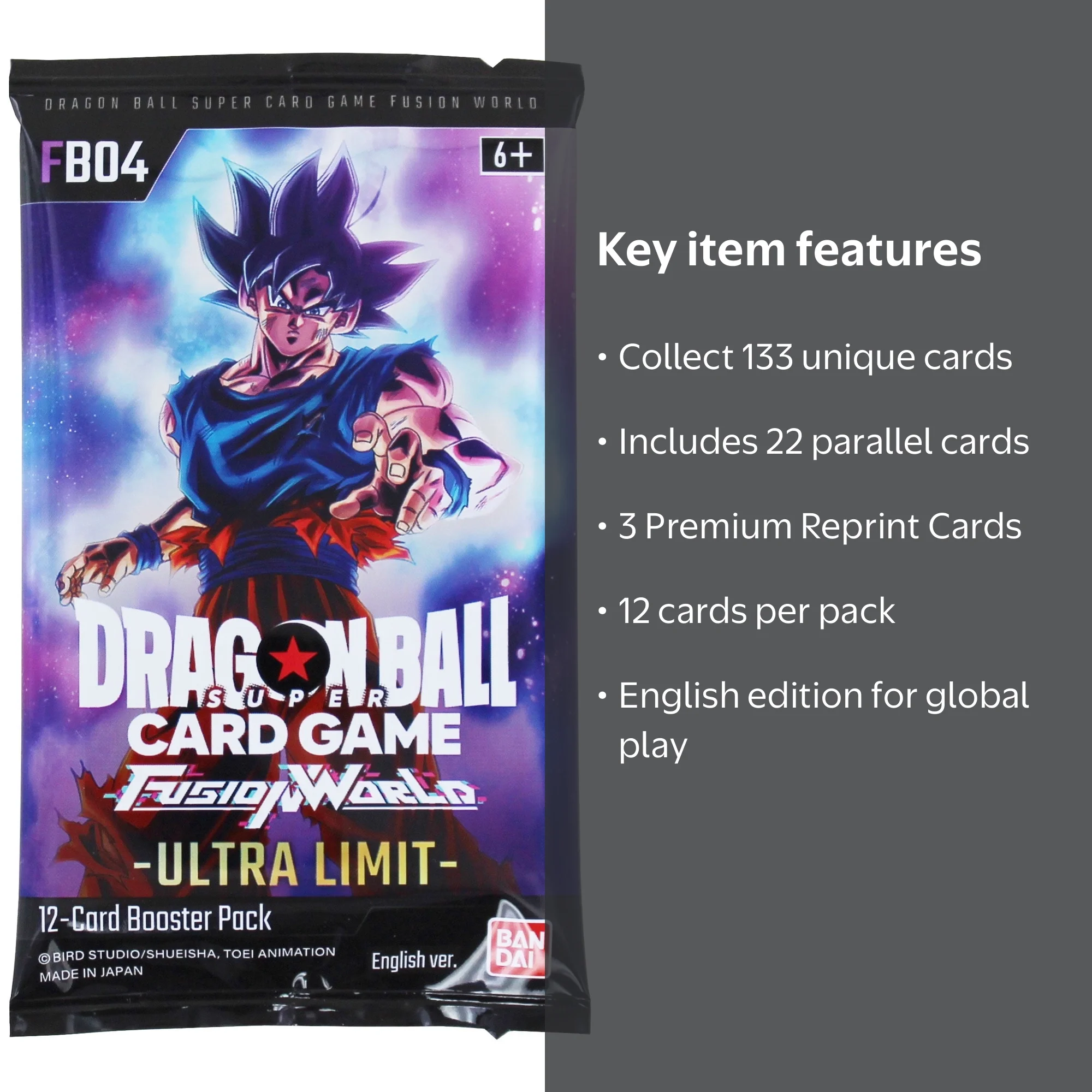 dragon ball super card game fusion world ultra limit GameStop 2024 Fb04- Son Goku Alternate Art PSA 10 Each individual pack contains 12 random cards featuring iconic characters and epic fusions from the Dragon Ball universe dragon ball super card game